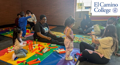 El Camino College's Family U. Parents and their children playing together.