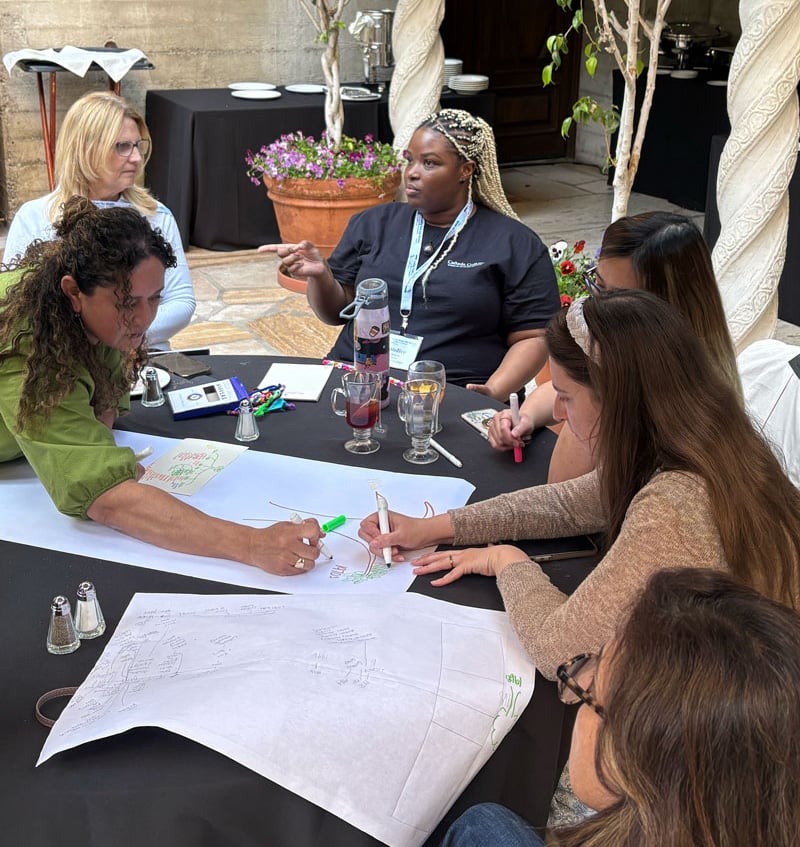 LFM Academy participants working in groups.