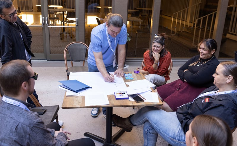 Leading from the Middle project team working on a project.